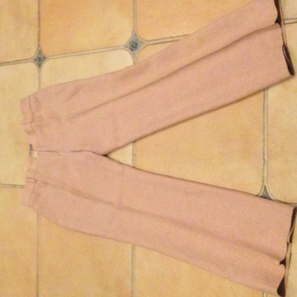 Ann Taylor Pink ams White Linen Pants 4 - Picture 2 of 5